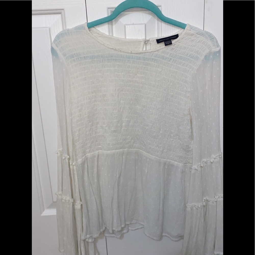 long sleeve flared blouse